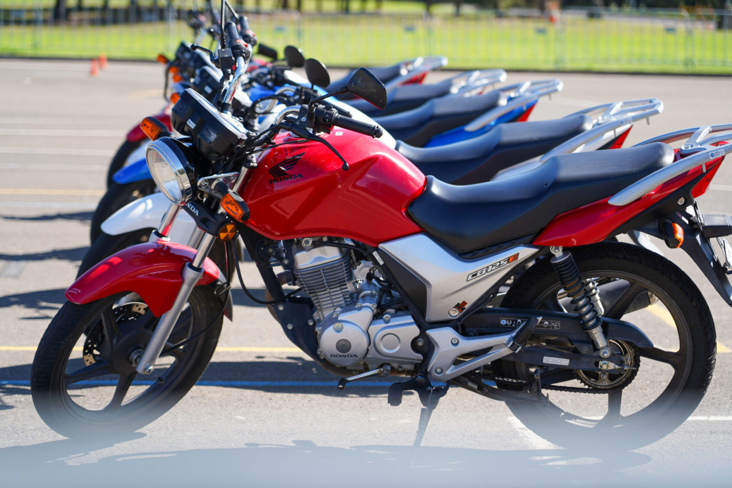 Red motorcycle for licence training